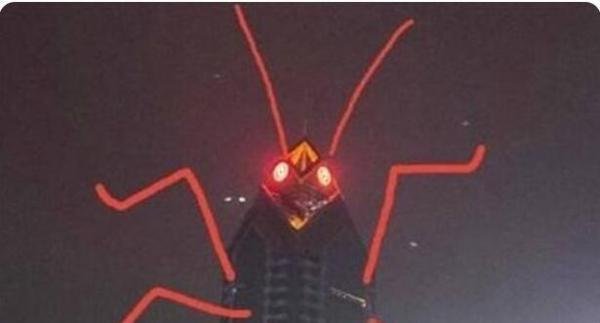 广州一大厦“两眼发光”似蟑螂 这是咋情况？