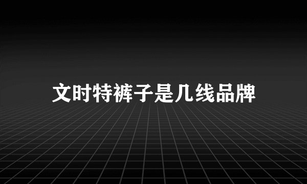 文时特裤子是几线品牌