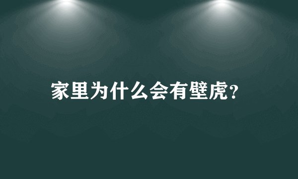 家里为什么会有壁虎？