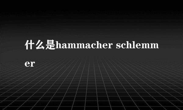 什么是hammacher schlemmer