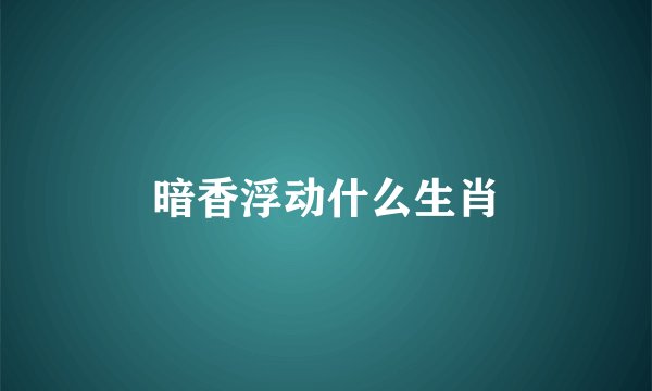暗香浮动什么生肖