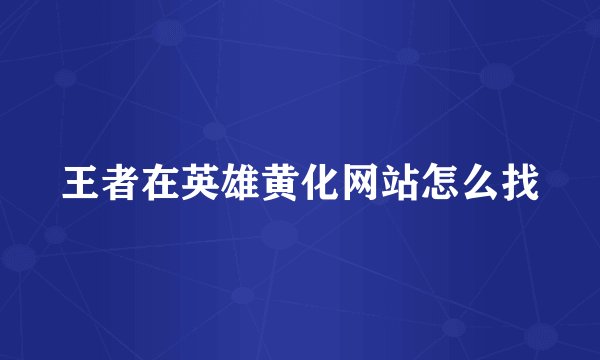 王者在英雄黄化网站怎么找