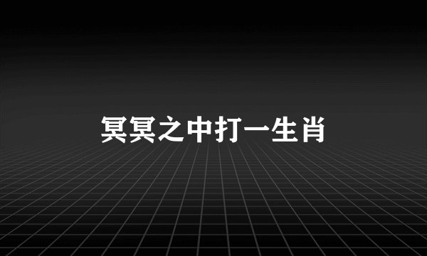冥冥之中打一生肖