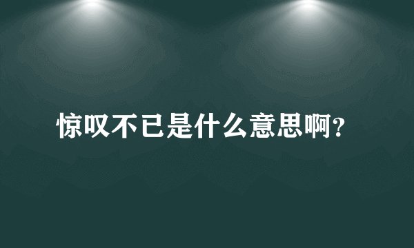 惊叹不已是什么意思啊？
