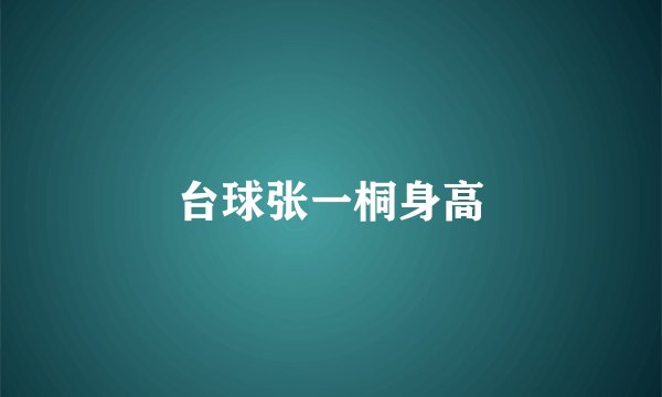 台球张一桐身高