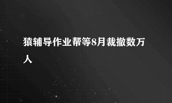 猿辅导作业帮等8月裁撤数万人