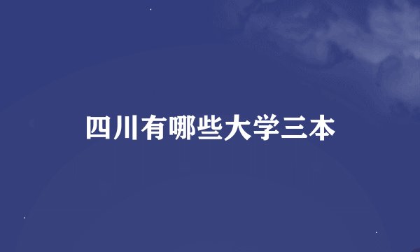 四川有哪些大学三本