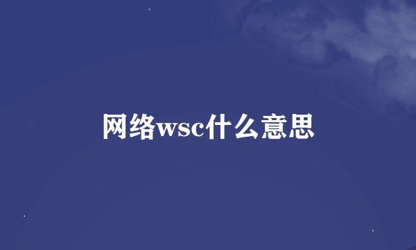 网络wsc什么意思
