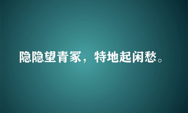 隐隐望青冢，特地起闲愁。