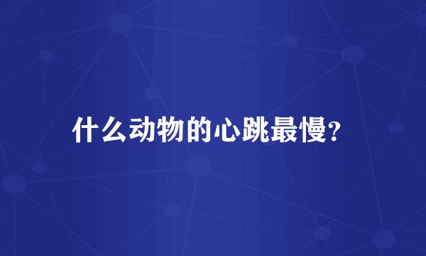 什么动物的心跳最慢？