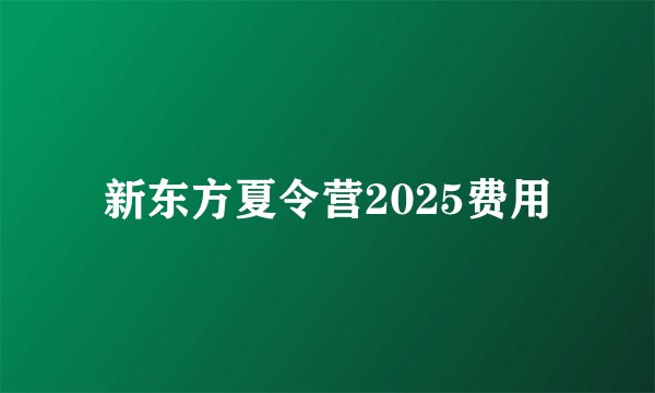 新东方夏令营2025费用