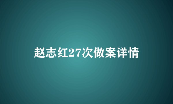 赵志红27次做案详情