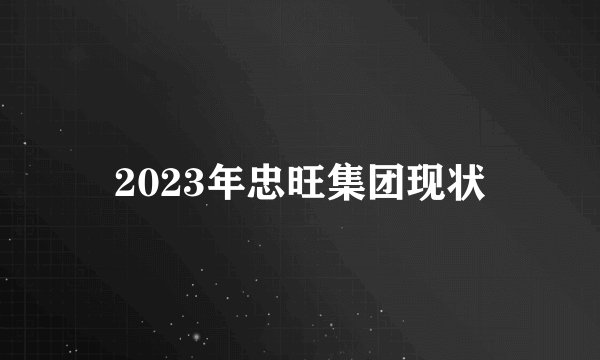 2023年忠旺集团现状