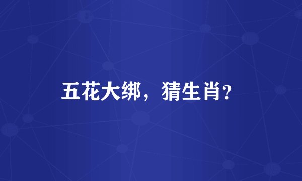 五花大绑，猜生肖？
