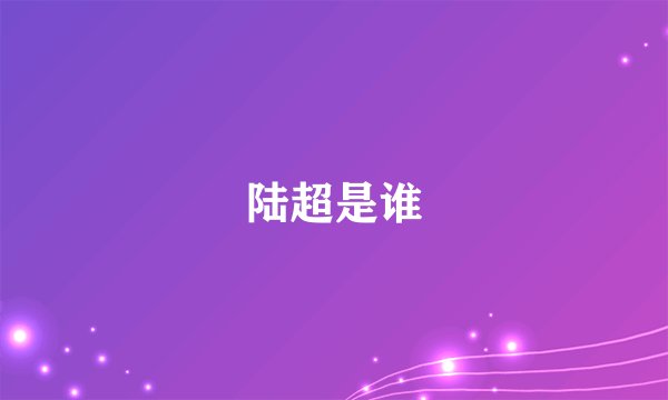 陆超是谁