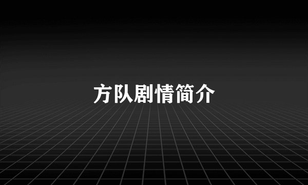 方队剧情简介