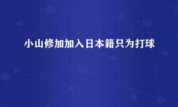 小山修加加入日本籍只为打球