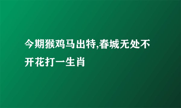 今期猴鸡马出特,春城无处不开花打一生肖