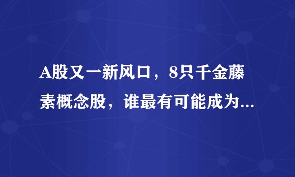 A股又一新风口，8只千金藤素概念股，谁最有可能成为真正的龙头？