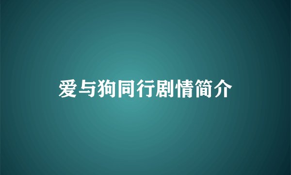爱与狗同行剧情简介