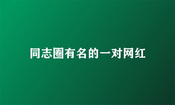 同志圈有名的一对网红