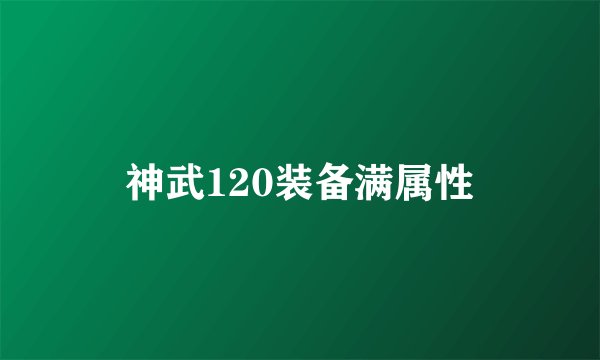 神武120装备满属性