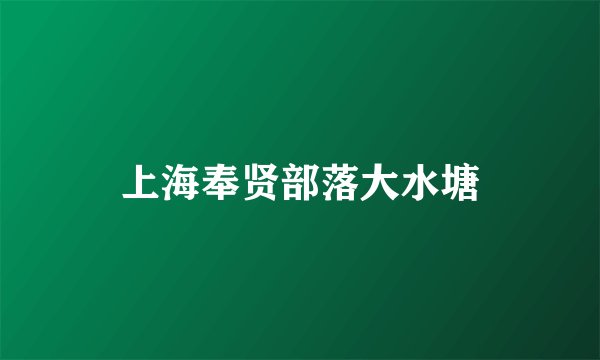 上海奉贤部落大水塘
