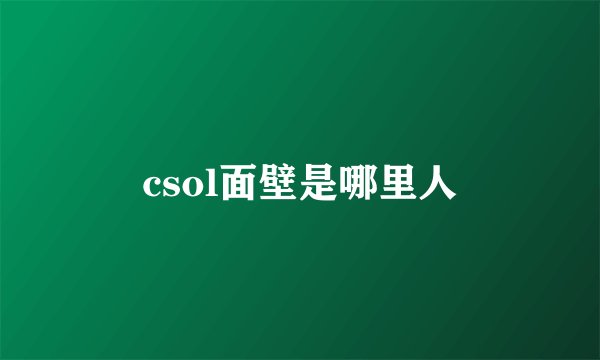 csol面壁是哪里人