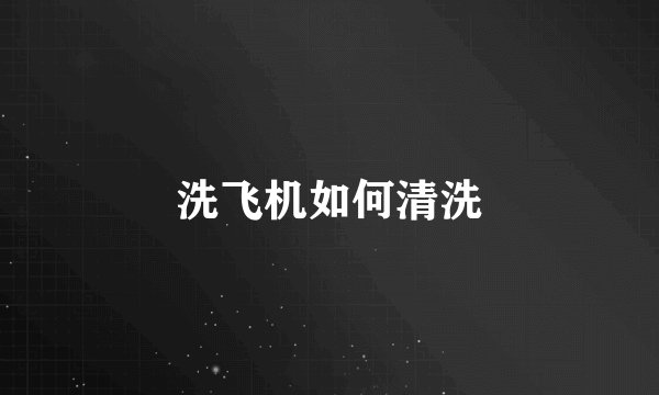 洗飞机如何清洗