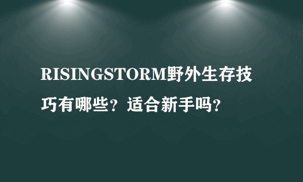 RISINGSTORM野外生存技巧有哪些？适合新手吗？