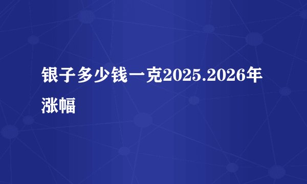银子多少钱一克2025.2026年涨幅