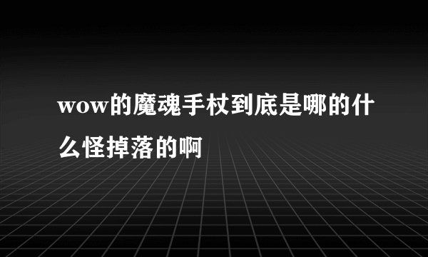 wow的魔魂手杖到底是哪的什么怪掉落的啊