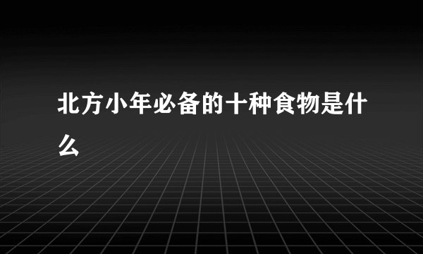北方小年必备的十种食物是什么