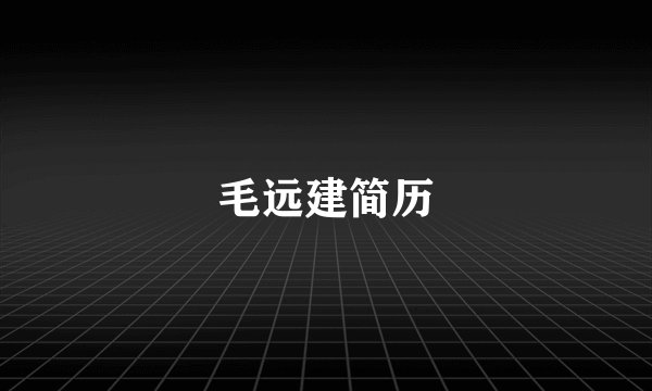 毛远建简历