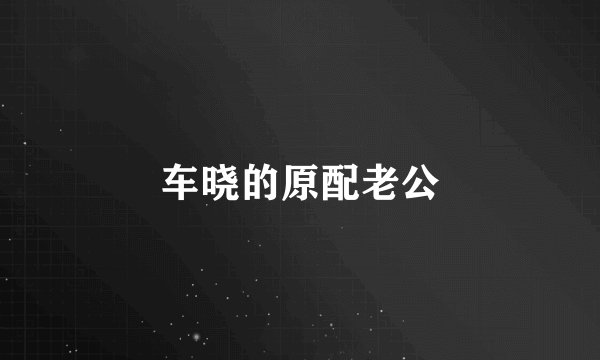 车晓的原配老公