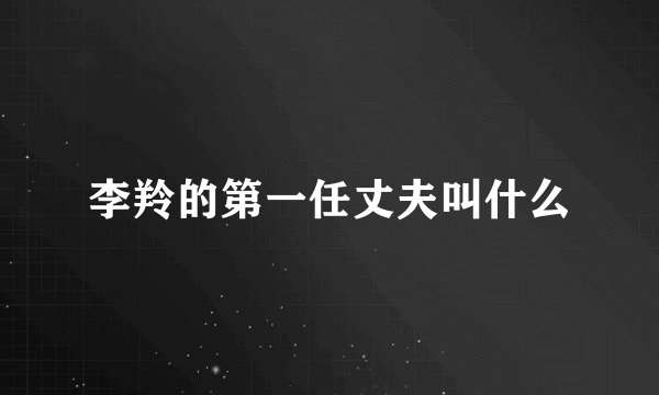 李羚的第一任丈夫叫什么