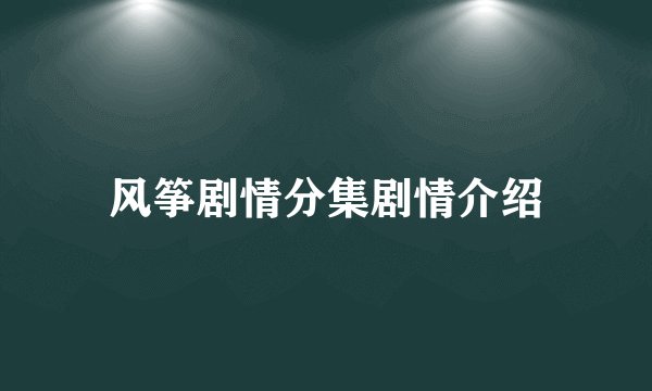 风筝剧情分集剧情介绍