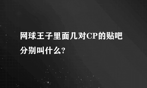 网球王子里面几对CP的贴吧分别叫什么?