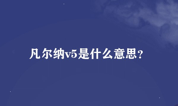 凡尔纳v5是什么意思？