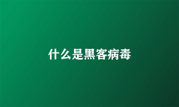 什么是黑客病毒