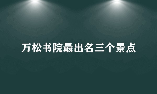 万松书院最出名三个景点