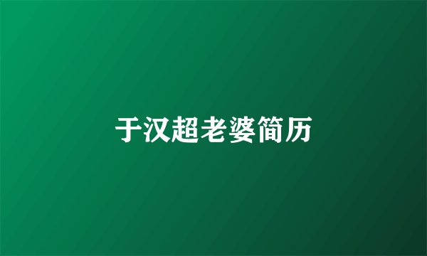 于汉超老婆简历