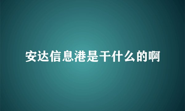 安达信息港是干什么的啊