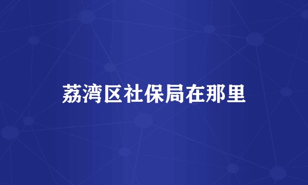 荔湾区社保局在那里