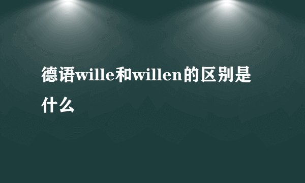德语wille和willen的区别是什么