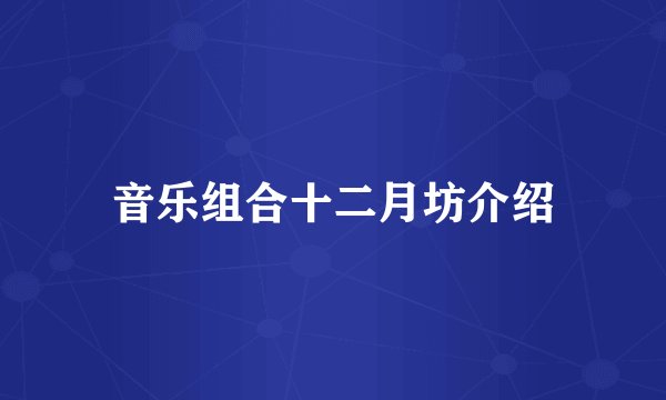 音乐组合十二月坊介绍