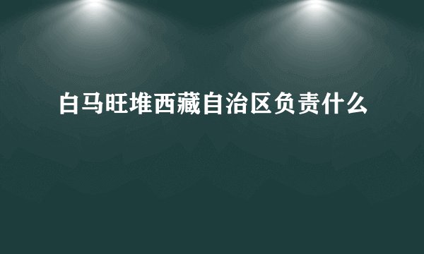 白马旺堆西藏自治区负责什么