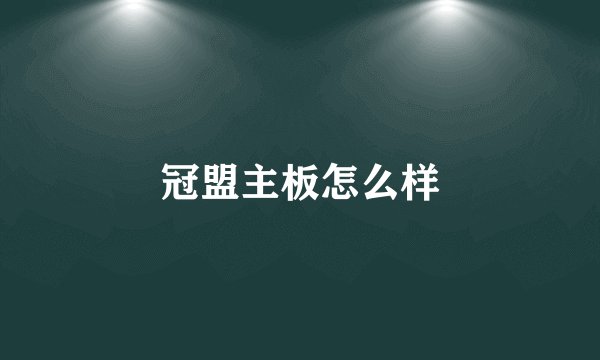 冠盟主板怎么样