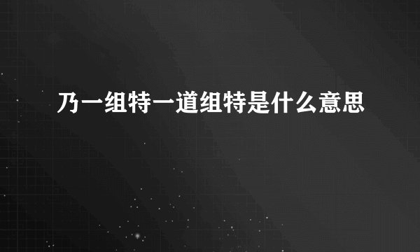 乃一组特一道组特是什么意思