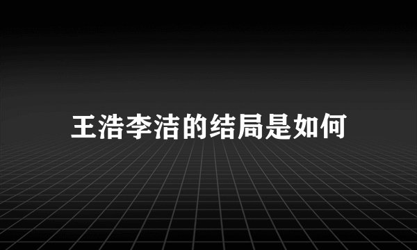 王浩李洁的结局是如何